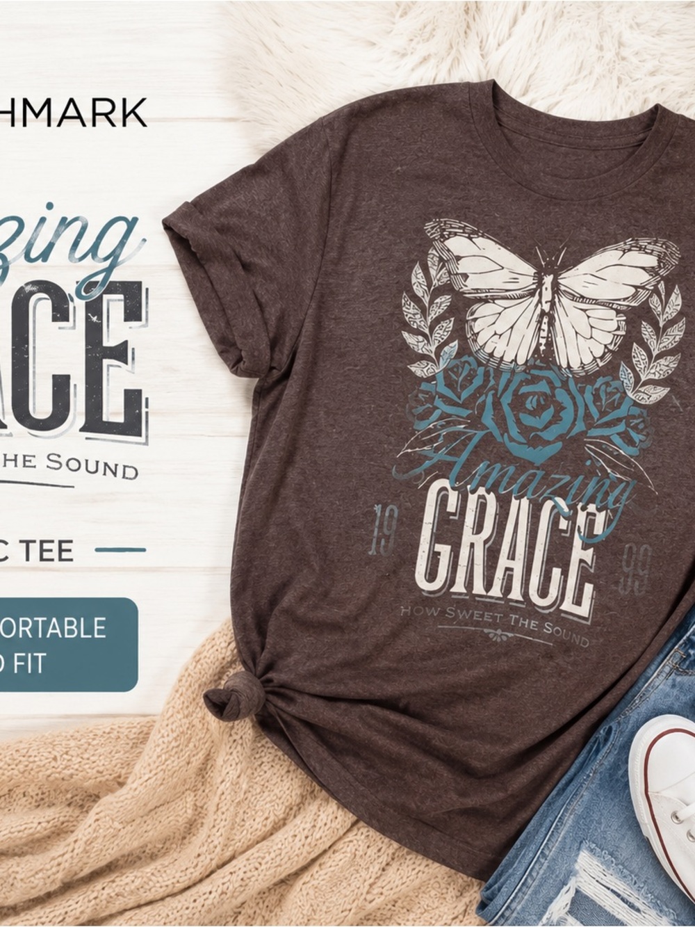 Amazing Grace
Graphic Tee - Soft Relaxed Fit Faith-Based Shirt Size 3XL‎